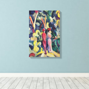 Par på skogsvägen av August Macke Canvastryck