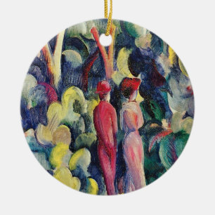 Par på skogsvägen av August Macke Julgransprydnad Keramik