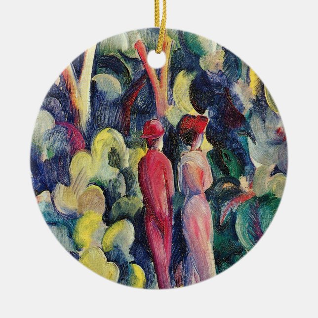 Par på skogsvägen av August Macke Julgransprydnad Keramik (Framsidan)