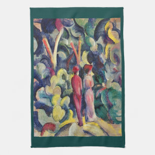 Par på skogsvägen av August Macke Kökshandduk