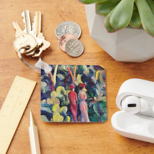Par på skogsvägen av August Macke Nyckelring (Skrivbord)