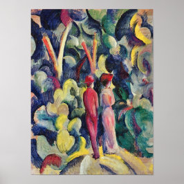 Par på skogsvägen av August Macke Poster