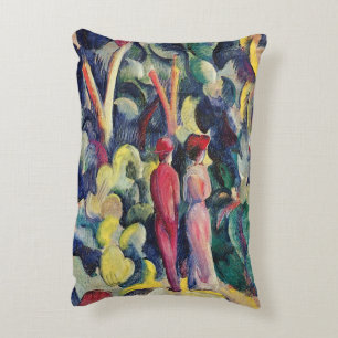 Par på skogsvägen av August Macke Prydnadskudde