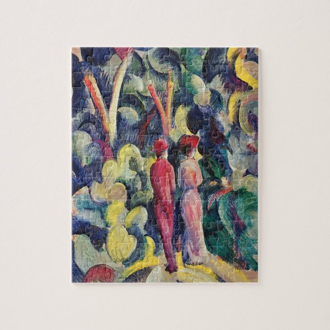Par på skogsvägen av August Macke Pussel (Vertikal)