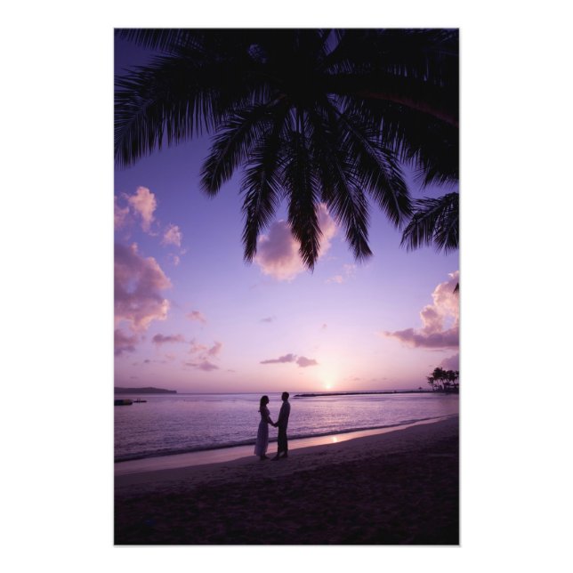 Par på strand, Windjammer Landing, St. Lucia Fototryck (Framsidan)