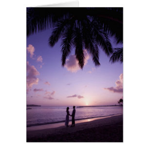 Par på strand, Windjammer Landing, St. Lucia Hälsningskort