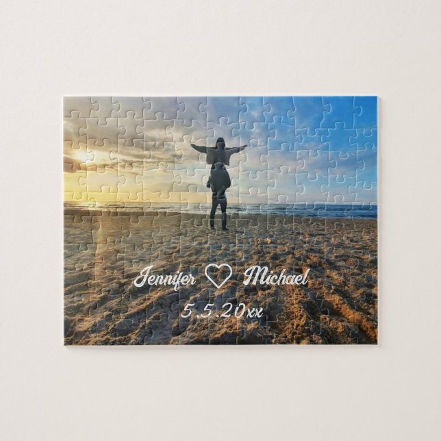 par på strandårsfotografi pussel (Horisontell)