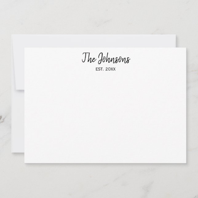 Par Personlig Black Marker Calligraphy Anteckningskort (Framsida)