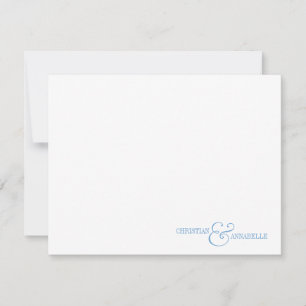 Par Personlig Stationery Dusty Blue Scallop Anteckningskort