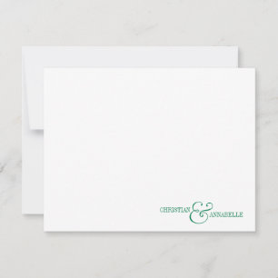 Par Personlig Stationery Grönt Scallop Anteckningskort