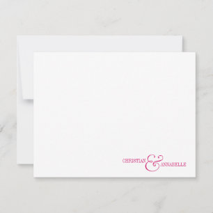 Par Personlig Stationery Shock rosa Scallop Anteckningskort