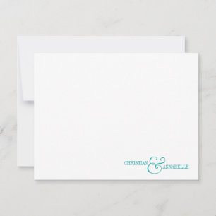 Par Personlig Stationery Teal Grönt Scallop Anteckningskort