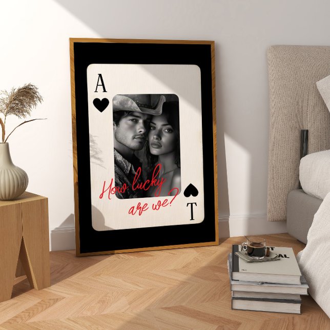 Par Poker-spelkort - hur lyckliga är vi? Poster ( Couples Poker Playing Card How Lucky Are We Poster)