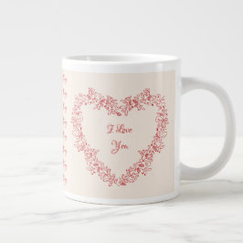 par Red Heart-Eleganten Modern Valentines day Jumbo Mugg