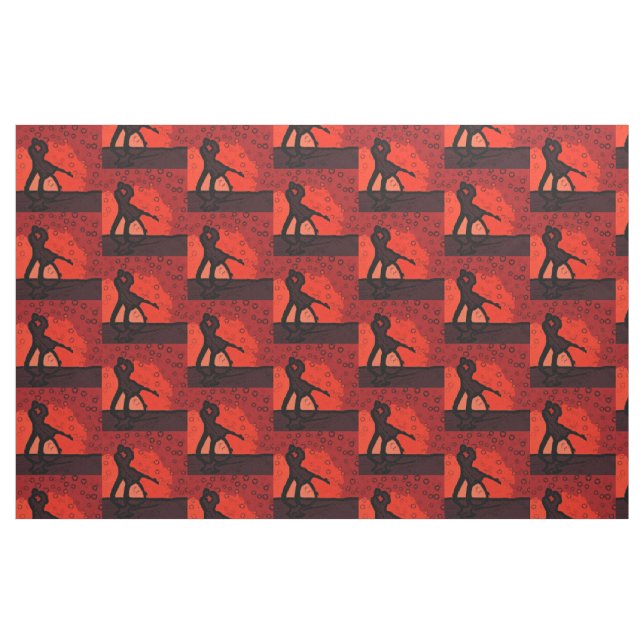 par Red Silhouette Tyg (Fat Quarter)