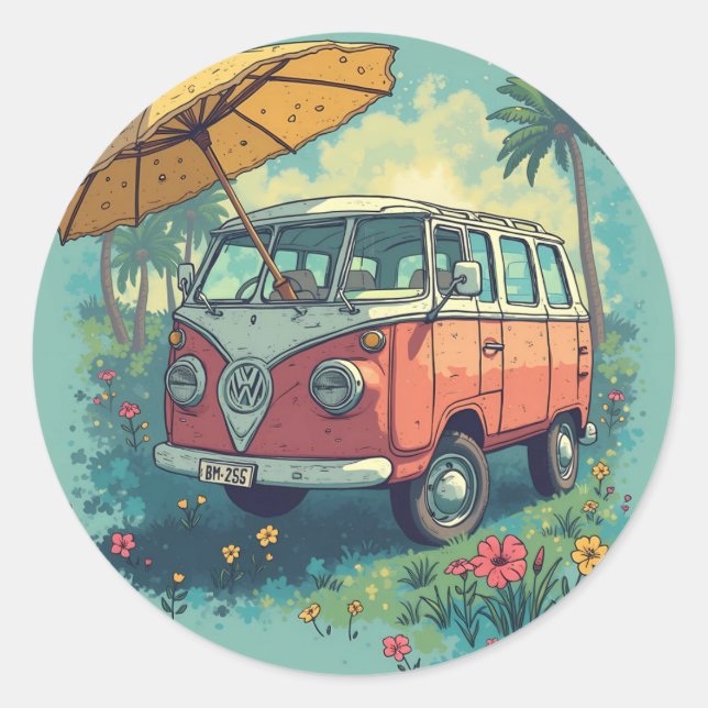 Par resbil runt klistermärke (Framsida)