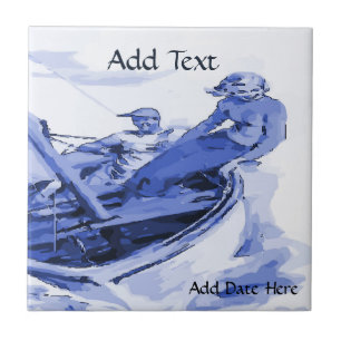 Par Sailing Tile, holländska, Personalize Kakelplatta