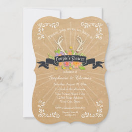 Par Shower Antler WildblommStarburst Rustic Inbjudningar