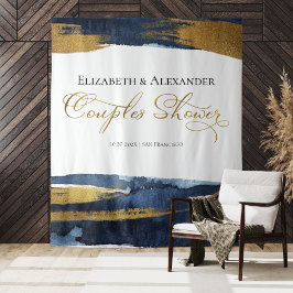 Par Shower BackDrop | Abstrakt för blå vattenfärg