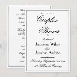 Par Shower Elegant Chic White-Anpassningsbar Inbjudningar