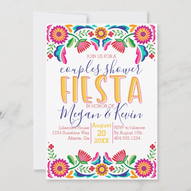 Par Shower Fiesta Inbjudan (Framsida)