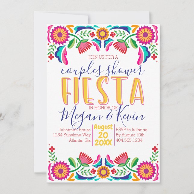 Par Shower Fiesta Inbjudan (Framsida)
