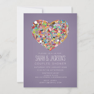 Par Shower Foodies Heart Party Inbjudan