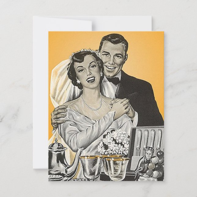 Par Shower för avisering av Retro Stil Inbjudningar (Framsida)