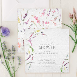 Par Shower för Blommigt för Wildblommor Watercolor Inbjudningar