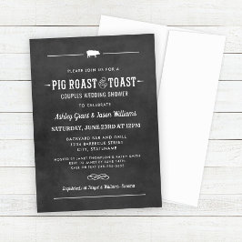 Par Shower för gris Roast och Toast Chalkboard Inbjudningar