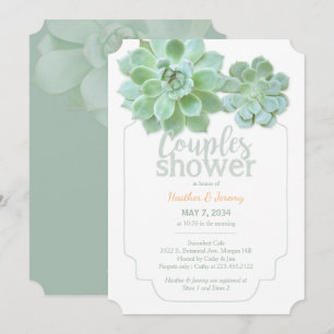 Par Shower för Lush Grönt Succulents Inbjudningar