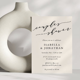 Par Shower för minimalistiskt klassiskt elfenben Inbjudningar