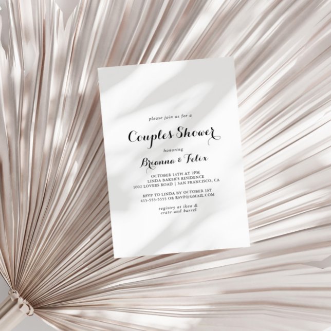 Par Shower för modern kalligrafi Inbjudningar (Skapare uppladdad)