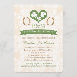 Par Shower för Monogrammed Shamrock och Horseshoe Inbjudningar