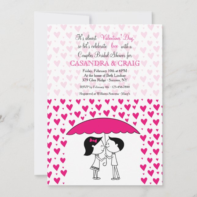 Par Shower of Kärlek Inbjudningar (Framsida)