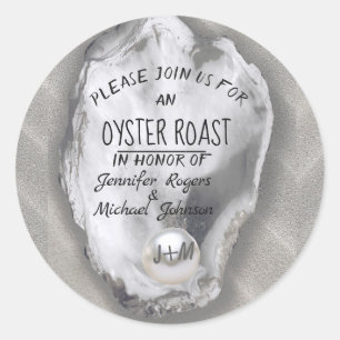 Par Shower Oyster Roast Classic Round Sticker Runt Klistermärke