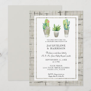 Par Shower Pavisserligen Succulent och Cactus Inbjudningar