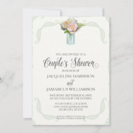 Par Shower Rustic Wooden Board Snöre Typography Inbjudningar