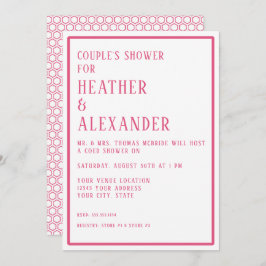 Par Shower Simple Modern Hexagon Geometric Inbjudningar