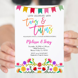 Par Shower Tacos och Tutus-inbjudan Inbjudningar