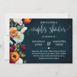 Par Shower Vin Navy Burgundy Möhippa Bröllop Inbjudningar