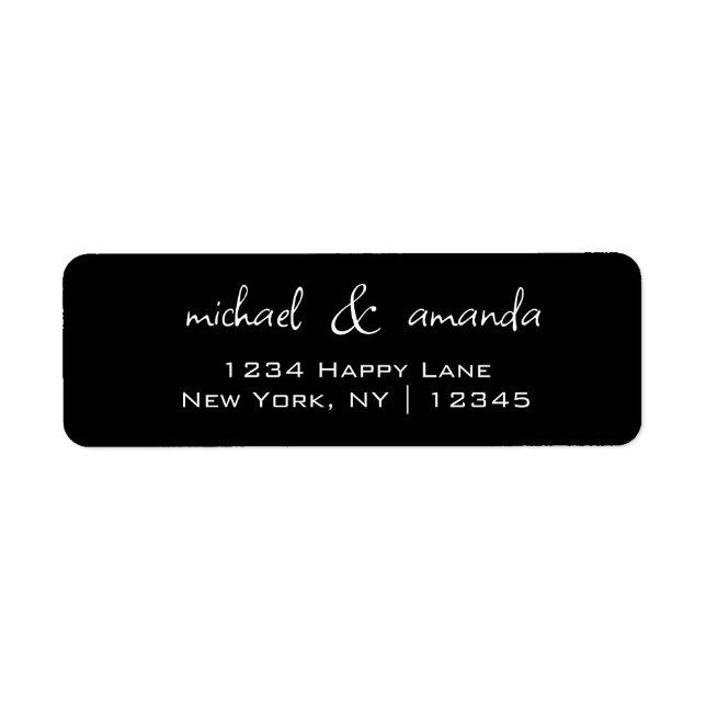 Par Simple Minimal Informal Avslappnad Black White Returadress Etikett (Framsidan)
