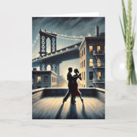 Par som dansar med Brooklyn Bridge