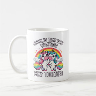 Par som håller ihop tillsammans - Unicorn Kaffemugg