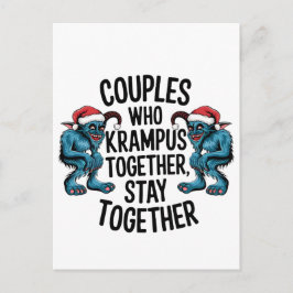 Par som Krampus tillsammans stannar tillsammans XM Vykort