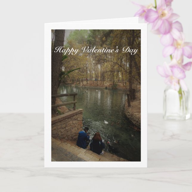 Par som matar ankor i San Vicente Park Kort (Orkide)