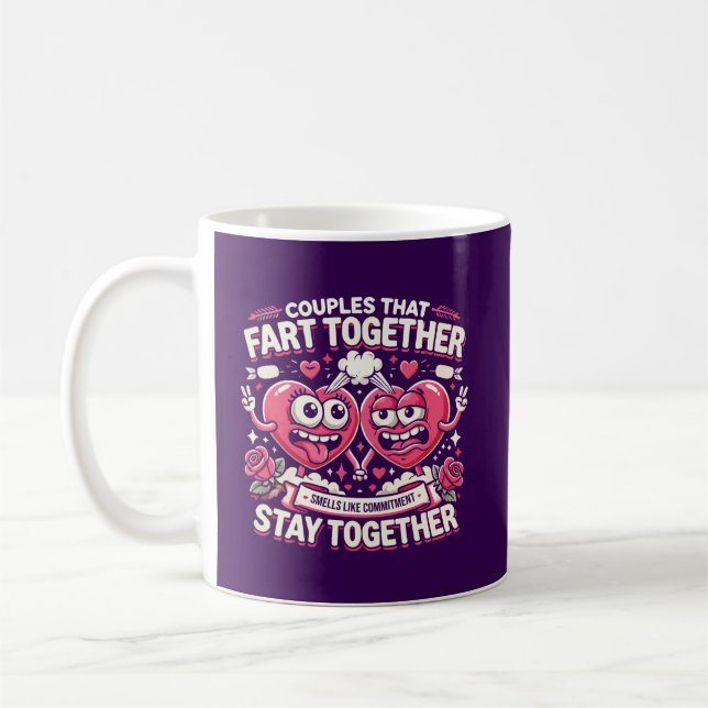 Par som tillsammans håller ihop - roligt kaffemugg (Vänster)