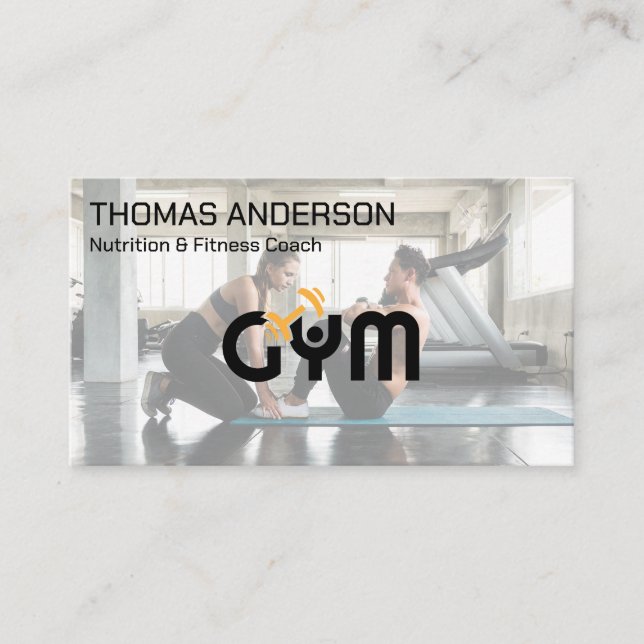 Par som tränar | Fitness Träning | Gym Visitkort (Framsida)