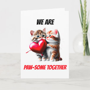 Par söta kattungar pawsome Valentine Helgkort