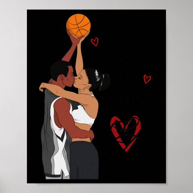 Par Svart Basket Jag Älskar Dig Dubbelt Eller Inge Poster (Framsidan)